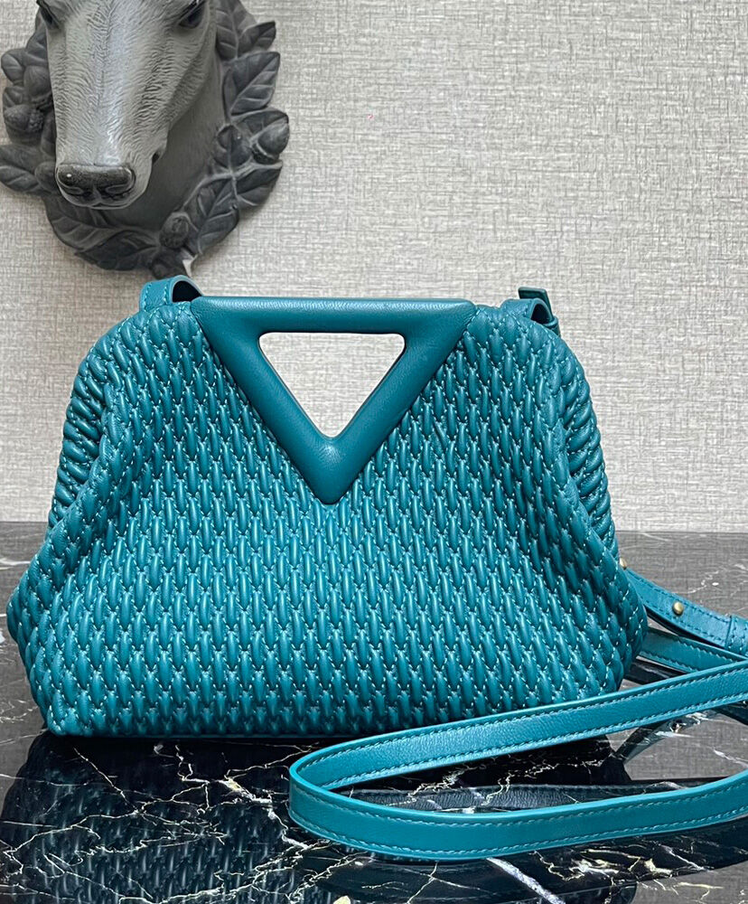 Bottega Veneta Point Top Handle Bag Lambskin Blue